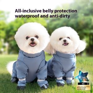 Pantalon pour chien imperméable et résistant à la saleté pour petits et moyens chiens-Pantalon polyvalent anti-poussière pour animaux de compagnie pour la protection du ventre et des pieds - Product Image 3