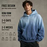 Sweat-shirts à capuche pour hommes grande taille, personnalisables avec logo, style urbain, dégradé, effet délavé, printemps-automne, vente en gros