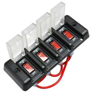 Aksesoris Mobil Otomatis DC 12V Panel Saklar Tuas Tombol 4 Arah dengan Pemutus Sirkuit 16A dan Indikator LED Merah - Product Image 1