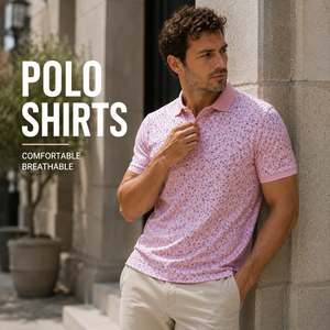 Polo de Golf Rosa Floral Premium Personalizado para Hombre, Ropa Corporativa de Marca Privada con Tecnología de Absorción de Humedad, OEM - Product Image 1