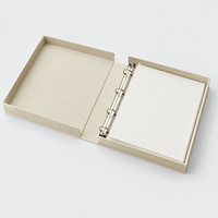 Boîte de présentation personnalisée en lin pour classeur à anneaux, avec 4 anneaux en D, pour table basse, album photo, dossiers de présentation et emballage