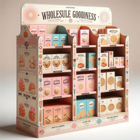 Support de présentation en carton ondulé pour produits cosmétiques, présentoir de sol pop-up PLV pour magasins de détail