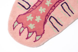 Alfombra de lana de alta gama hecha a mano con un profundo diseño animal, alfombra moderna azul para sala de estar y dormitorio. - Product Image 4