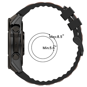 BEEFLYPOWER 22 26mm Nouvelle sangle en nylon recouverte de silicone bicolore pour Garmin <span class=keywords><strong>Fenix</strong></span> 8 E <span class=keywords><strong>7X</strong></span> 6X 5X Accessoires - Product Image 3