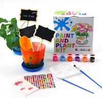 Kit de plantation DIY pour enfants, Mini Kit de peinture et de culture de fleurs, vente en gros