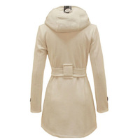 Manteau d'hiver chaud en laine à capuche pour femmes grande taille personnalisé, veste longue en fausse fourrure de vison tissée, nouveau manteau