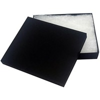 Caja de regalo/joyería de cartón kraft con almohadilla de algodón y tapa - negro mate, personalizable bajo pedido