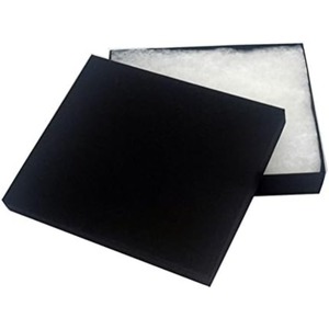 กล่องของขวัญ/กล่องใส่เครื่องประดับทำจากกระดาษคราฟท์ พร้อมแผ่นสำลีและฝาปิด - สีดำด้าน สามารถปรับแต่งได้ตามต้องการ - Product Image 3