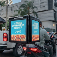 Boîte de livraison alimentaire étanche à LED avec écran LED pour logo Publicité pour moto