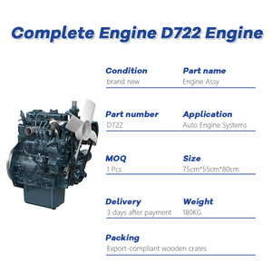 JELXEL Fornitore di Parti per Escavatori, Motore D722 per Mini Escavatore Kubota - Product Image 2