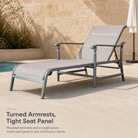 Chaise longue de jardin en maille imperméable pour l'extérieur, idéale pour les hôtels, piscines, stations balnéaires, patios et jardins