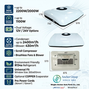 2200W Auxiliary 12V 24V Parking Air Conditioner for Highway Tractor Units Engine Off Climate Control Energy Saving Operation - Product Image 2