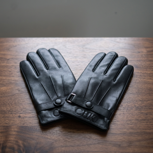 Gants en cuir de chèvre noir personnalisés pour hommes, chauds pour l'hiver, pour la conduite, la moto, le ski, les activités de plein air, les voyages, les sports, unis - Product Image 4