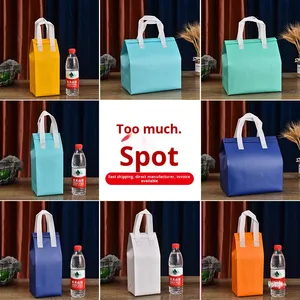 Sacs isothermes personnalisés en coton perlé non tissé, sacs d'emballage jetables pour la restauration rapide, le thé au lait, le traiteur, et les sacs fourre-tout pour le pain - Product Image 4