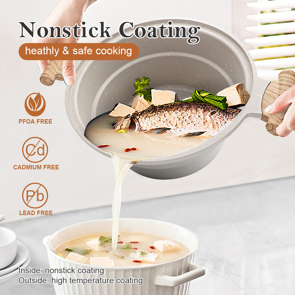 High Quality Die Cast Aluminium Cooking Pots Set PFOA Free Cookware Set Pot Non-Stick Pans and Pots Set · image 4