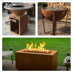 Vente en gros bon marché, patio extérieur, jardin, foyer en métal, <span class=keywords><strong>brasero</strong></span> circulaire pour barbecue, bol de foyer en acier corten - Product Image 4