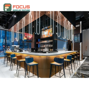 ตู้โชว์กาแฟขนาดใหญ่ ลายไม้โอ๊คธรรมชาติ พร้อมชั้นวางเครื่องปรุง ตู้เก็บสินค้าสำหรับร้านกาแฟ - Product Image 3