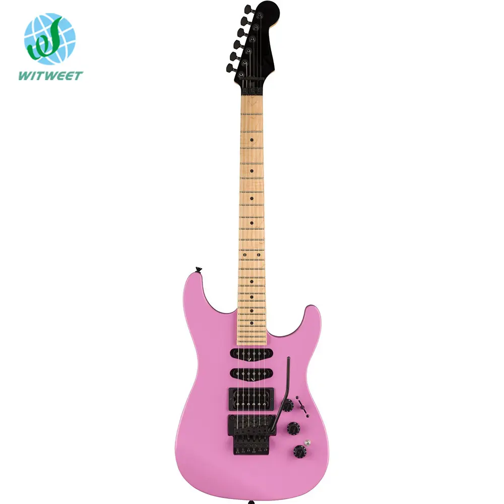 2020 baru pre-order HM logam berat St gitar elektrik edisi terbatas warna merah muda Flash untuk pesanan OEM