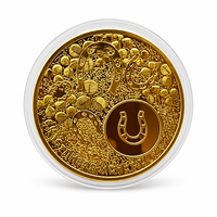 Pièce de monnaie commémorative chinoise 2026, double face or et argent, relief 3D, avec boîtier en acrylique