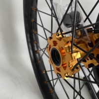 Jeu de roues tout-terrain noir avec jantes 19*1.4 avant et 16*2.15 arrière, moyeu doré, pour remplacement et assemblage Surron Light Bee