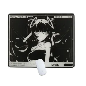Sıcak satış kaymaz anti-parmak izi özel logo desen oyun için temperli cam mouse pad