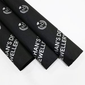 Papier d'emballage noir personnalisé avec logo, emballage pour t-shirt, cadeau pour bouquet, papier d'emballage de luxe - Product Image 1