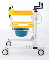 Toilette mobile manuelle pliante réglable en hauteur pour chaise de patient âgée handicapée chaise de levage de transfert de douche