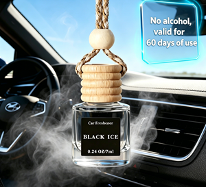 Diffuseur de parfum en verre pour voiture, à suspendre, <span class=keywords><strong>sans</strong></span> <span class=keywords><strong>alcool</strong></span>, parfum longue durée 60 jours, avec bouchon en bois pour rétroviseur - Product Image 5