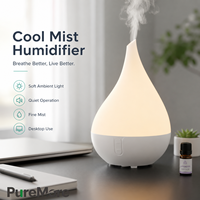 Diffuseur d'arômes ultrasonique 3 en 1, brume fraîche, lumière nocturne chaude, silencieux, compact, pour bureau, chambre, maison, humidificateur d'air LED