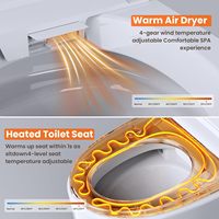 WC intelligent monobloc avec siège chauffant, à poser au sol, pour salle de bain résidentielle haut de gamme