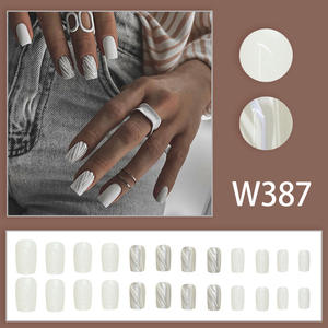 W387 2025 Nouveau produit Commerce extérieur Mode Cendré Couleur Bloc Arbre Motif <span class=keywords><strong>Colline</strong></span> Motif Europe et Amérique Nail Tips - Product Image 2