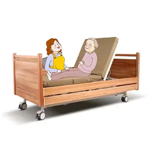 Cheap Prices 3 Functions Medical Furniture Electric Hospital Bed, wooden head home care three functions nursing medical bed