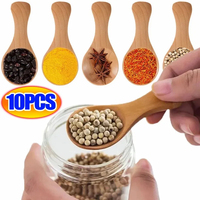 Cuillère à café assaisonnement pour condiments fait à la main Cuillère à mesurer en bois solide pour bébé