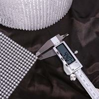 Strass en verre cristal de qualité A, 4 mm, 24 rangs, sur maille plastique, multi-rangs, pour accessoires de vêtements et de chaussures, style à tige, vente en gros