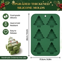 SILIKOLOVE Moule à gâteau en silicone personnalisable en forme de sapin de Noël à 6 cavités, LFGB Platinum, sans BPA