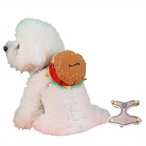 Correa para Perros con Diseño de Hamburguesa KFC, Conjunto de Correa de Tela con Dibujos Animados, Suave y Transpirable, Decoración Personalizada para Perros Pequeños - Product Image 1