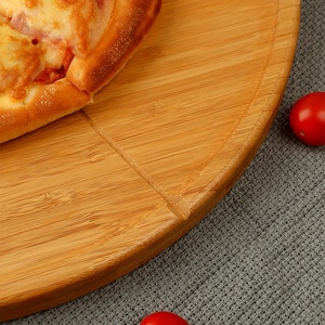 Tagliere per <span class=keywords><strong>Pizza</strong></span> antiaderente 6/8 scanalature per <span class=keywords><strong>Pizza</strong></span> in bambù Peel Laser Logo un lato 6 scanalature un altro lato 8 scanalature portatarga - Product Image 2