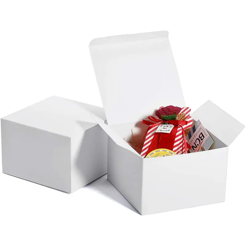 Kotak lamaran pengiring pengantin pria, kotak pesta ulang tahun mewah putih untuk hadiah pernikahan Natal dengan tutup