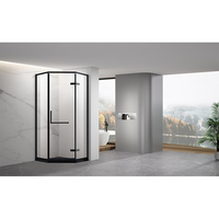 Moderne design luxe badkamer diamantvormige schuifdouchedeur met gehard glas voor natte ruimtes