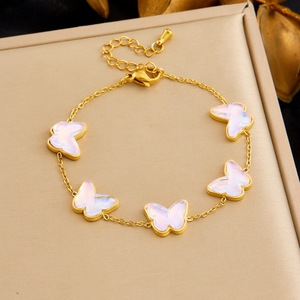 Butterfly Jewelry <b>Set</b> Gold Plated Stainless Steel Women's Fashion Necklace <b>Bracelet</b> Earrings Gift <b>Set</b> - Product Image 3