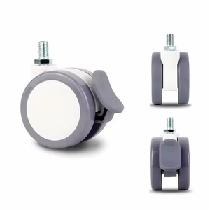 Ruedas giratorias silenciosas de 360° de 50 mm (2 pulgadas) de acero negro y nailon con capacidad de carga de 35-40 kg para muebles industriales de baño - Product Image 5