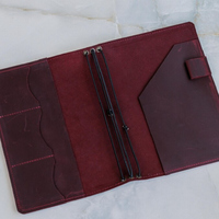 Carpeta de Almacenamiento para Cuadernos A5 de Tres Plegaduras, Estilo Retro, Funda para Hojas Sueltas, Cubierta para Diario de Viajero, Accesorios de Escritura para Oficina, Venta al Por Mayor