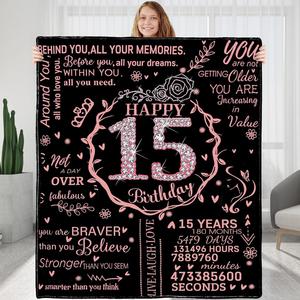 Purple Pink <b>Blue</b> Teenager Quotations Flannel Blanket <b>Throw</b> Blanket Nap Blanket Fade Resistant Lightweight Custom Print OEM ODM - Product Image 6