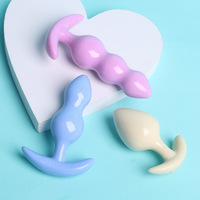 Ensemble de 3 bouchons anaux en plastique pour femmes, en forme de bonbons en silicone, trois bouchons anaux pour le sexe, jouet sexuel