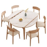 Table à manger carrée moderne européenne ensemble de chaises en bois massif avec plaque de roche pour la maison petit appartement comprend une cuisinière à induction