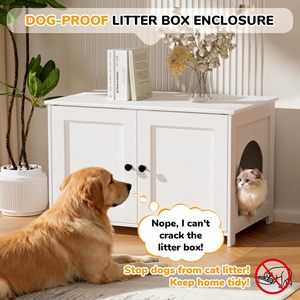 Mueble para Caja de Arena para Gatos, a Prueba de Perros, Gabinete Oculto para Baño de Gatitos, Entrada Baja, Cajas de Madera para Gatos, Control de Olores - Product Image 2