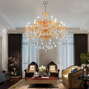 Candelabro de cristal para salón de estar, luces de techo de decoración para SALÓN DE BODA, lámpara colgante de vela - Product Image 1