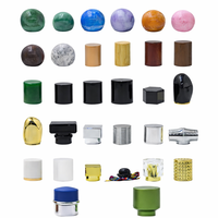 Tapas de Perfume Tipo Crimp, Multiformas y Materiales, Tapas de Madera para Botellas de Perfume, Envases Cosméticos Duraderos y Reutilizables de 15 mm