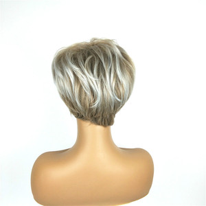 Peluca corta y recta para mujer Youming con flequillo lateral, fibra sintética, estilo europeo americano, para cualquier forma de rostro - Product Image 5