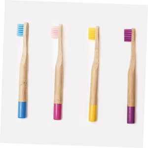 Custom Logo Kids <b>Toothbrushes</b> Natural Soft Bristles Durable Charcoal Wooden Brushes Compostable Design for Children - Product Image 4